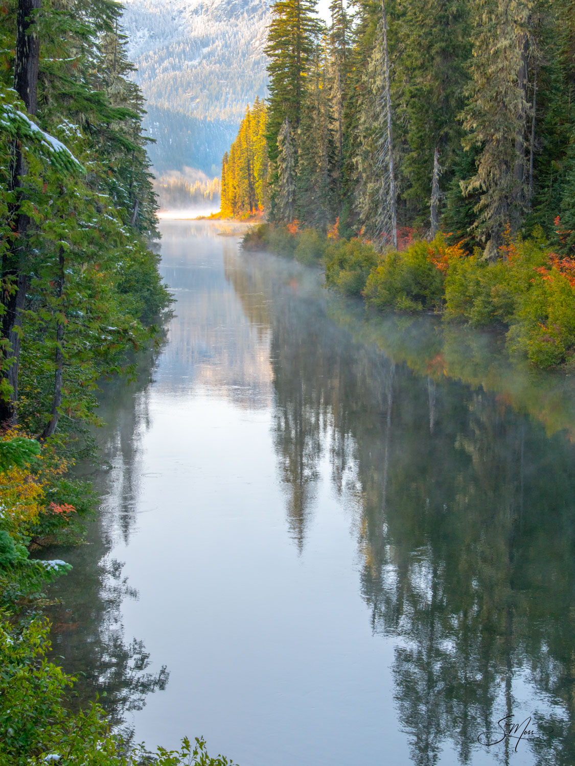 Morning Mist on Cooper Lake Cle Elum, Washington Sandy Moss Photography