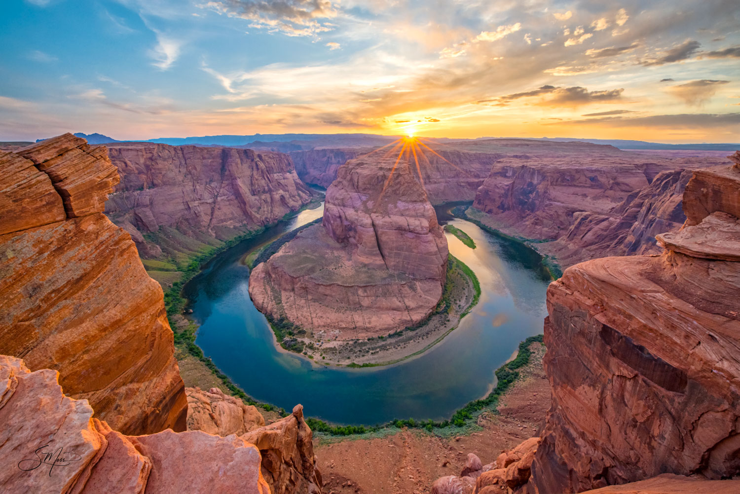 Horseshoe Bend with the Colorado River at sunset in wild and scenic Arizona